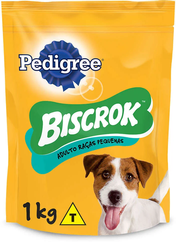 Biscoito Pedigree Biscrok para Cães Adultos Porte Pequeno Sabor Leite