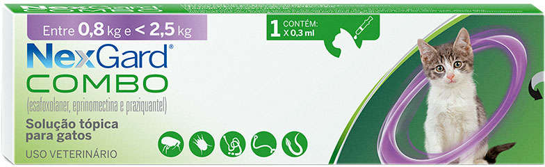 Antiparasitário Nexgard Combo para Gatos de 0,8 Kg a 2,5 Kg