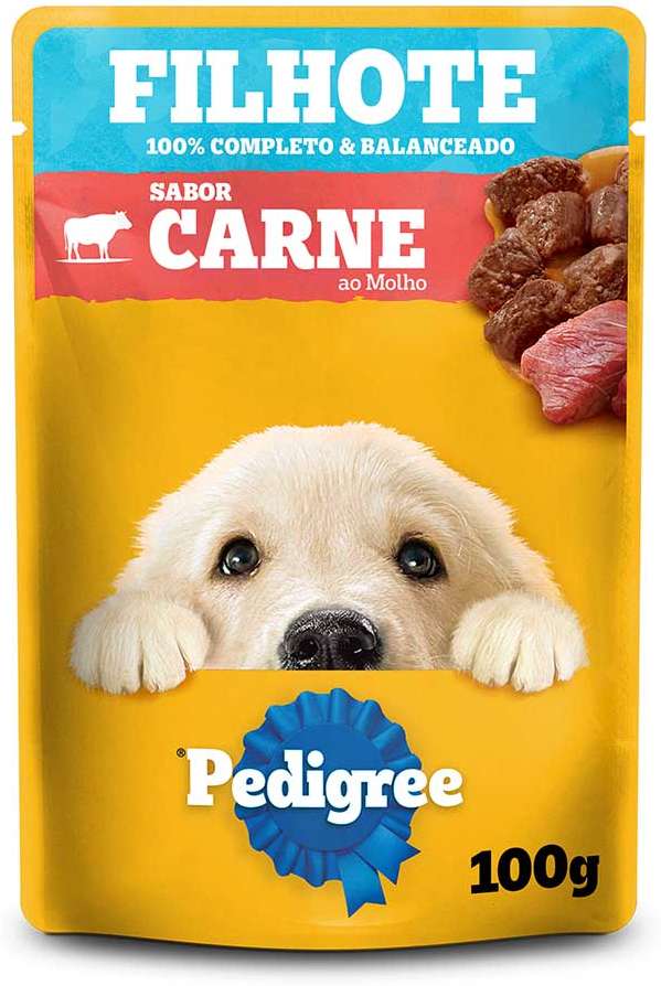Ração Úmida Pedigree Sachê Carne ao Molho para Cães Filhotes