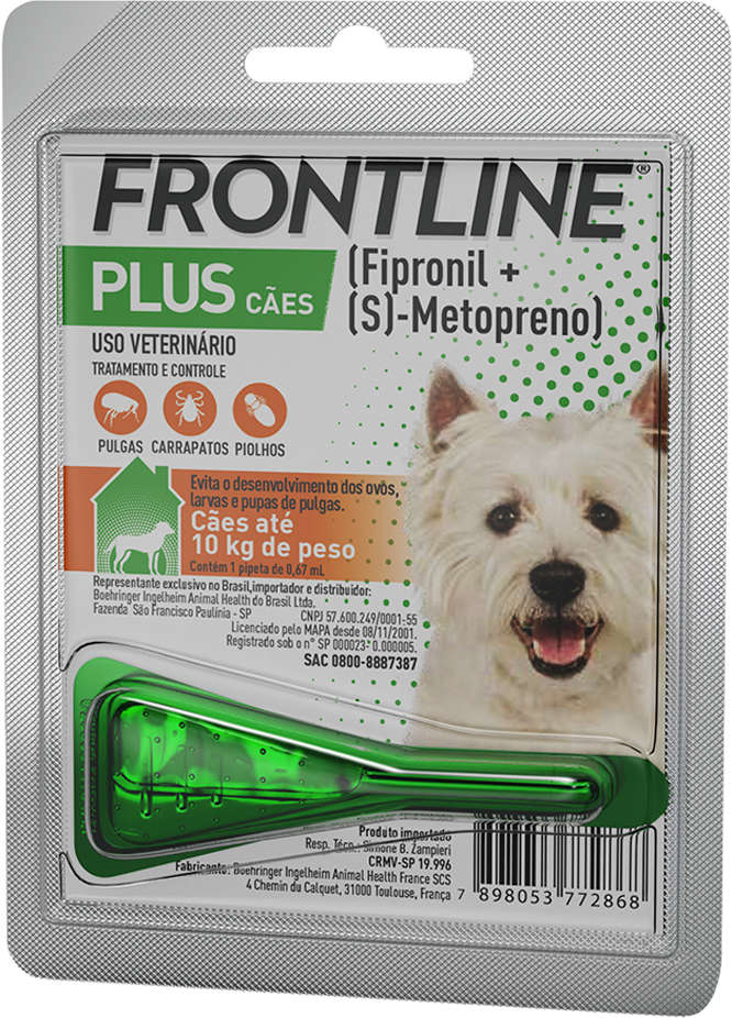 Antipulgas e Carrapatos Frontline Plus para Cães de 1 a 10 Kg
