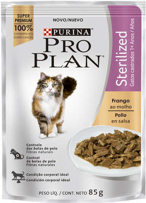 Ração Nestlé Purina Pro Plan Cat Wet Sachê Frango ao Molho Sterilized para Gatos 1+ Adultos