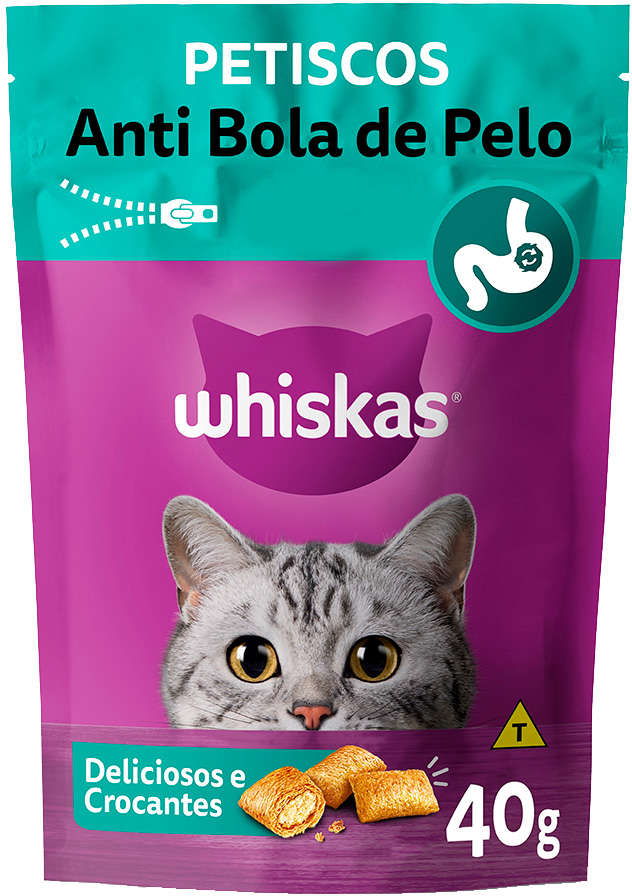 Petisco Whiskas Temptations Anti Bola de Pelo Para Gatos Adultos
