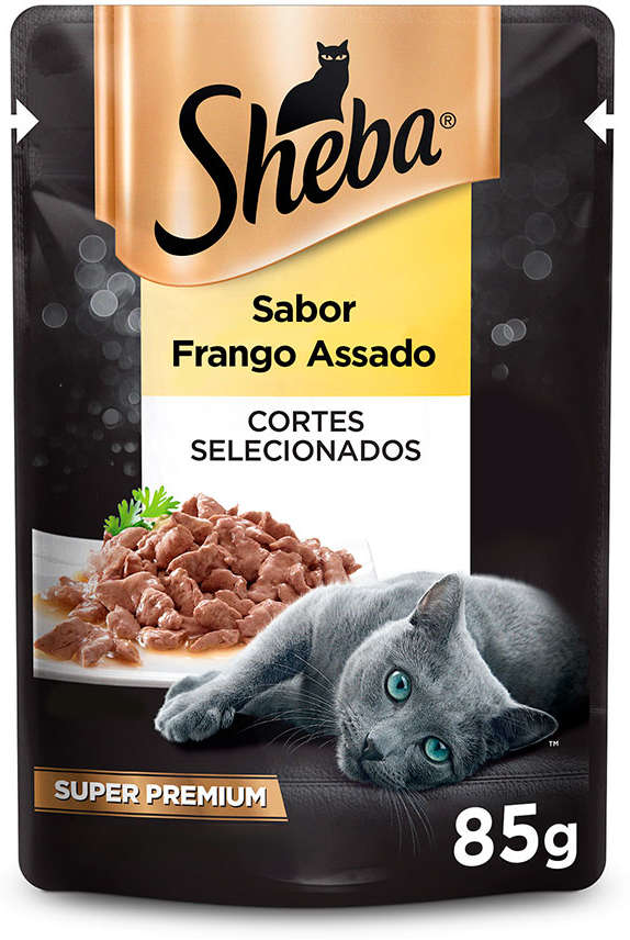 Ração Úmida Sachê Cortes Selecionados Sabor Frango Assado para Gatos Adultos