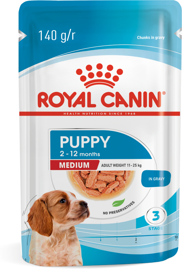 Ração Royal Canin Sachê Size Health Nutrition Puppy Wet para Cães Filhotes Raças Médias