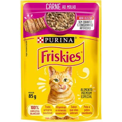 Ração Nestlé Purina Friskies Sachê Carne ao Molho para Gatos
