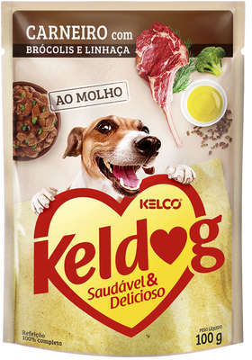 Ração Úmida Keldog Sachê Carneiro, Brócolis e Linhaça