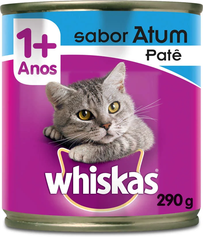 Ração Úmida Whiskas Lata Patê de Atum para Gatos Adultos