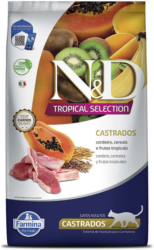 Ração Farmina N&D Tropical Selection para Gatos Castrados Sabor Cordeiro Castrados
