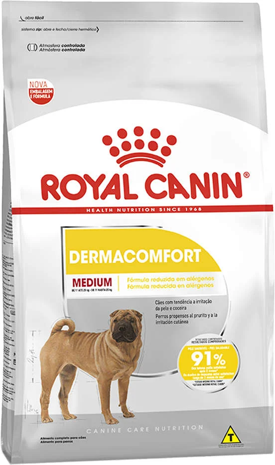 Ração Royal Canin Medium Dermacomfort para Cães Adultos ou Idosos de Raças Médias