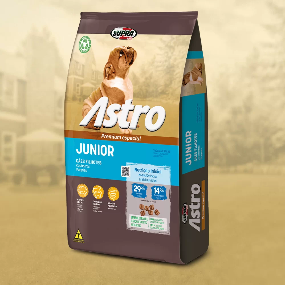 Ração Seca Astro Junior para Cães Todos os Tamanhos