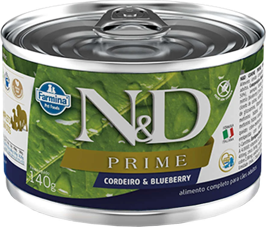 N&D Prime Ração Úmida para Cães Adultos Sabor Cordeiro e Blueberry Adult Wet Food 140g