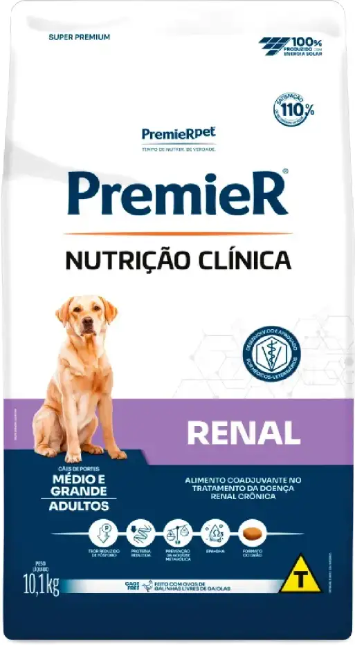 PremieR Nutrição Clínica Renal para Cães Adultos Porte Médio e Grande 10,1kg
