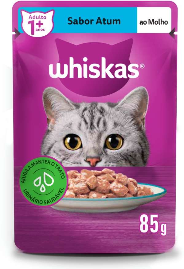 Ração Úmida Whiskas Sachê Atum ao Molho para Gatos Adultos