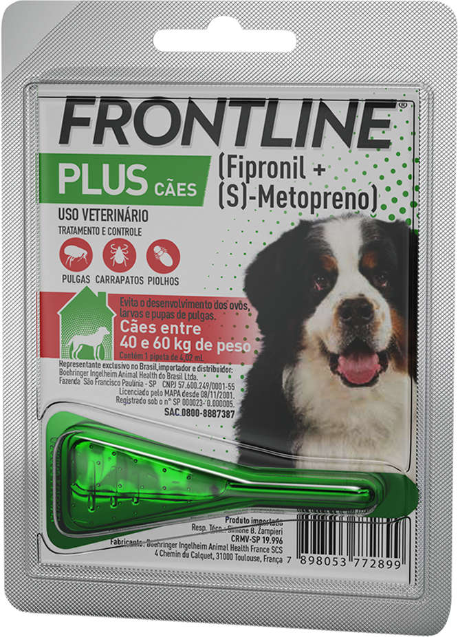 Antipulgas e Carrapatos Frontline Plus para Cães de 40 a 60 Kg
