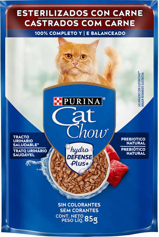 Ração Úmida Nestlé Purina Cat Chow Sachê Castrados Carne