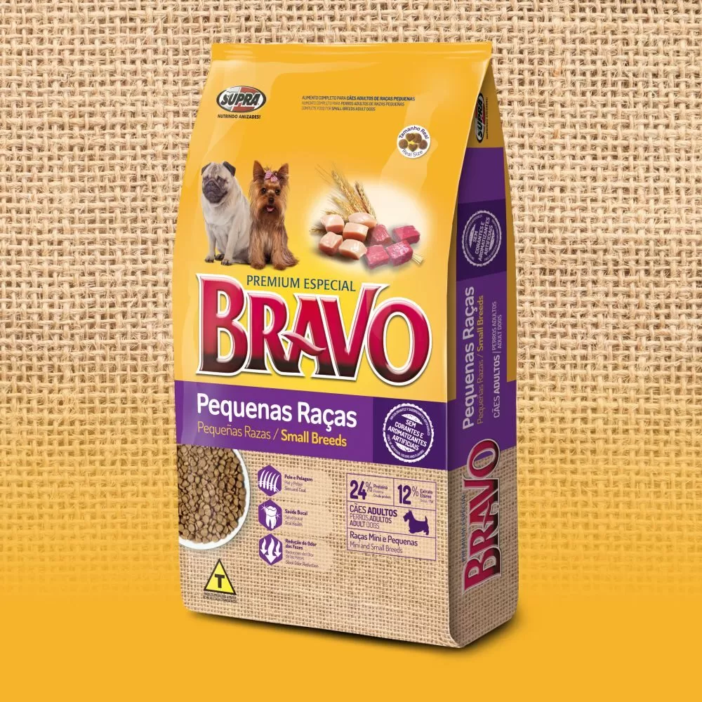 Ração Seca Bravo Pequenas Raças para Cães Adultos de Raças Mini e Pequenas