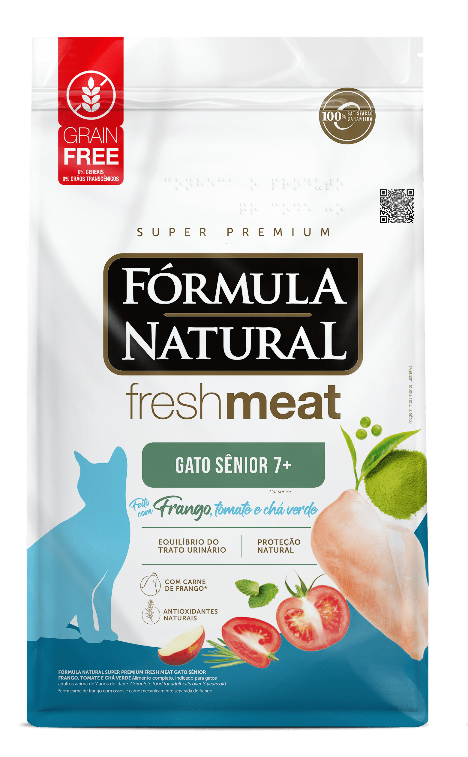 Fórmula Natural Fresh Meat para Gatos Sênior, Frango, Tomate e Chá Verde 7kg