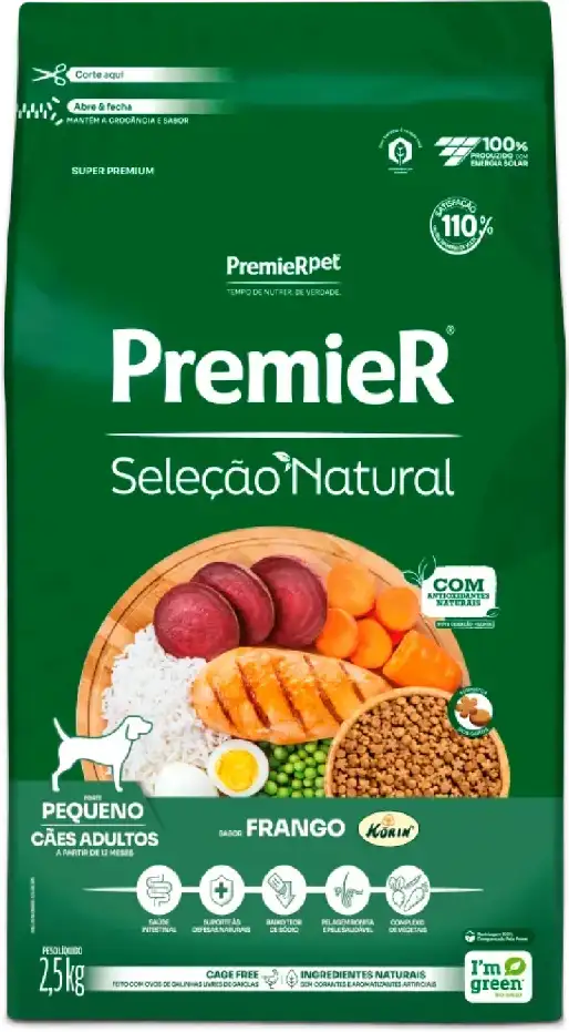 PremieR Seleção Natural para Cães Adultos Porte Pequeno Sabor Frango Korin 2,5kg