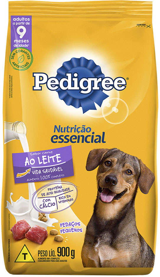 Ração Seca Pedigree Nutrição Essencial Carne ao Leite para Cães Adultos