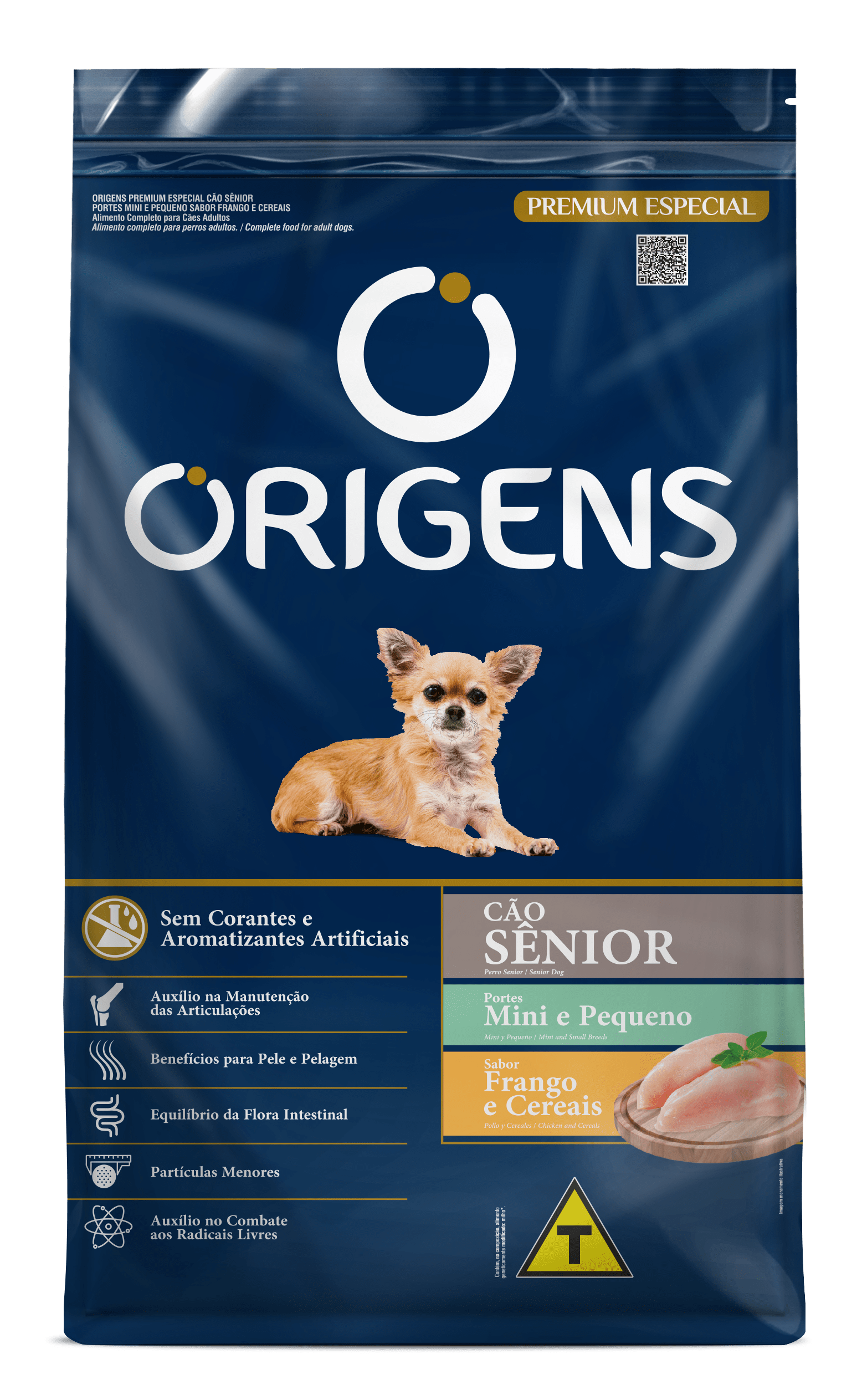 Origens para Cães Sênior Portes Mini e Pequeno Sabor Frango e Cereais 10,1kg
