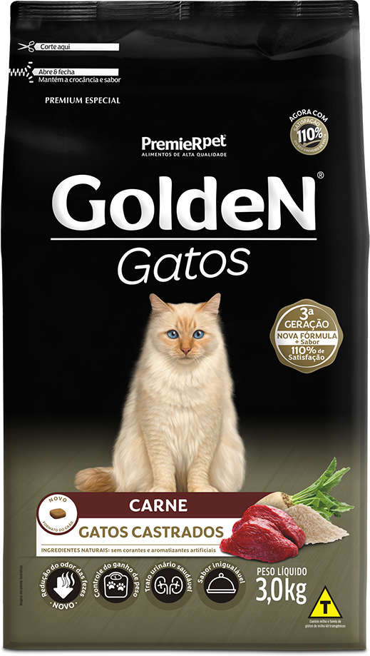 GoldeN para Gatos Castrados Sabor Carne 3kg