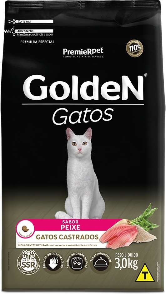 GoldeN para Gatos Castrados Sabor Peixe 3kg