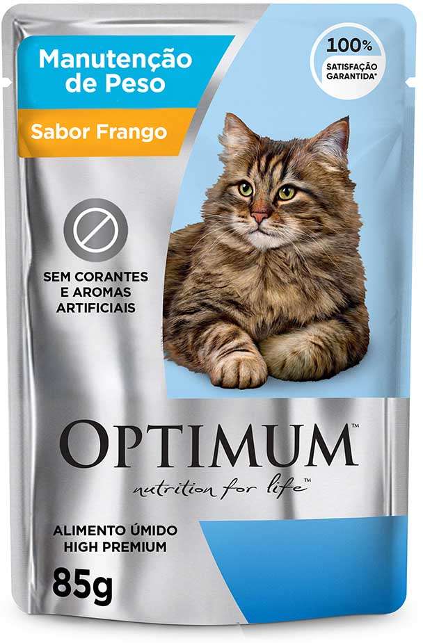 Ração Úmida Optimum Sachê para Gatos Adultos Manutenção de Peso Frango