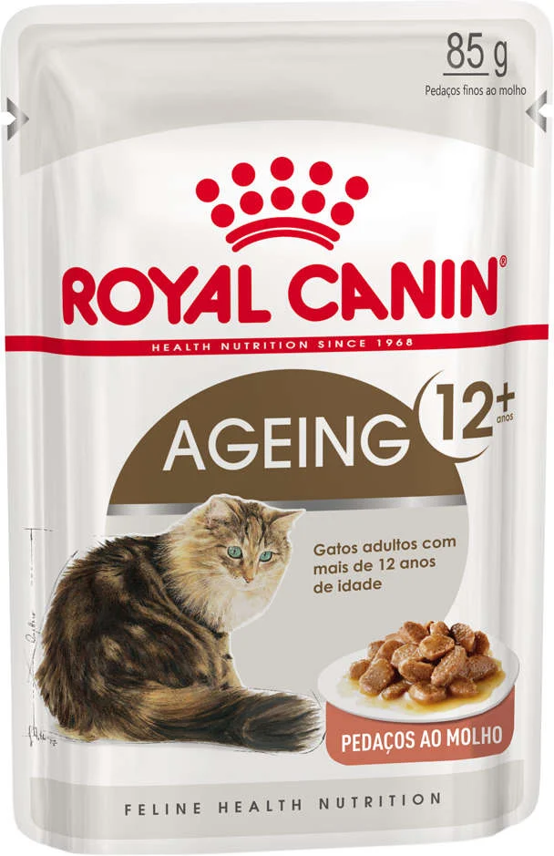 Ração Royal Canin Sachê Feline Health Nutrition Ageing +12 para Gatos Idosos