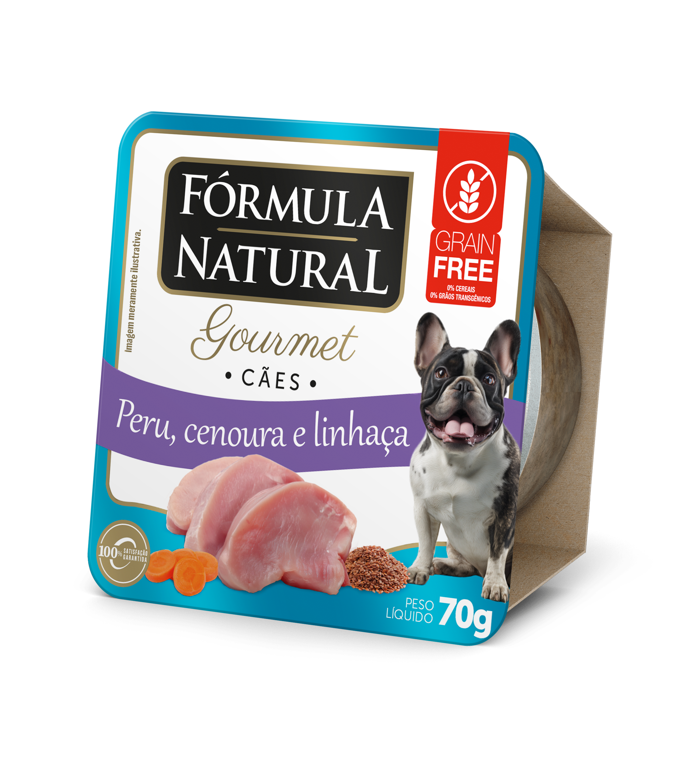 Ração Úmida Fórmula Natural Fresh Meat Gourmet para Cães Sabor Peru, Cenoura e Linhaça