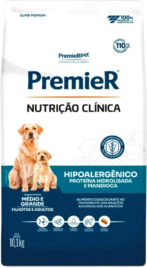 PremieR Nutrição Clínica Hipoalergênico para Cães Adultos e Filhotes Porte Médio e Grande 10,1kg