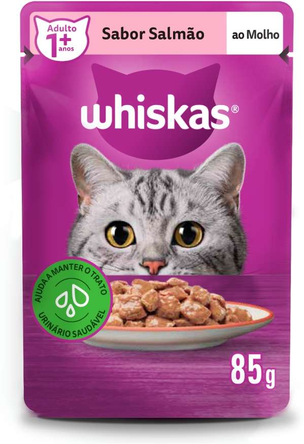 Ração Úmida Whiskas Sachê Salmão ao Molho para Gatos Adultos