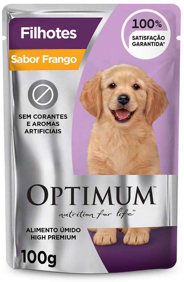 Ração Úmida Optimum Sachê Frango para Cães Filhotes