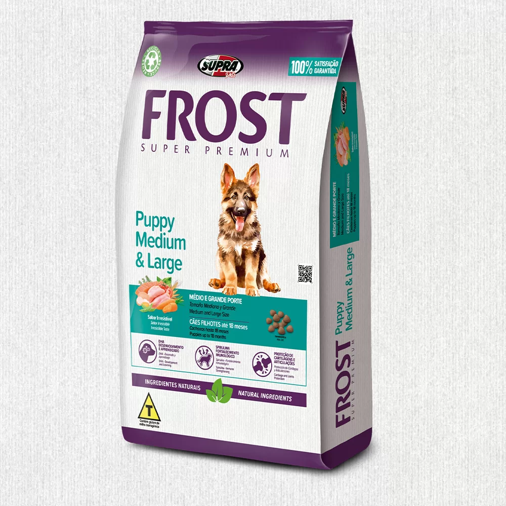 Ração Seca Frost Puppy Medium & Large para Cães Filhotes Raças Médias e Grandes