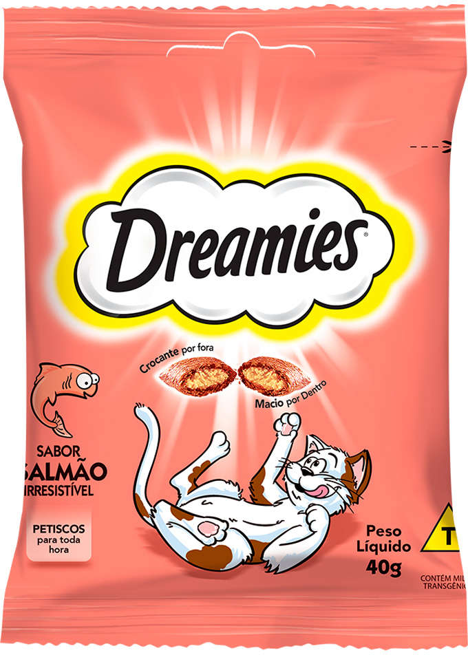 Petisco Dreamies Salmão Irresistível para Gatos Adultos