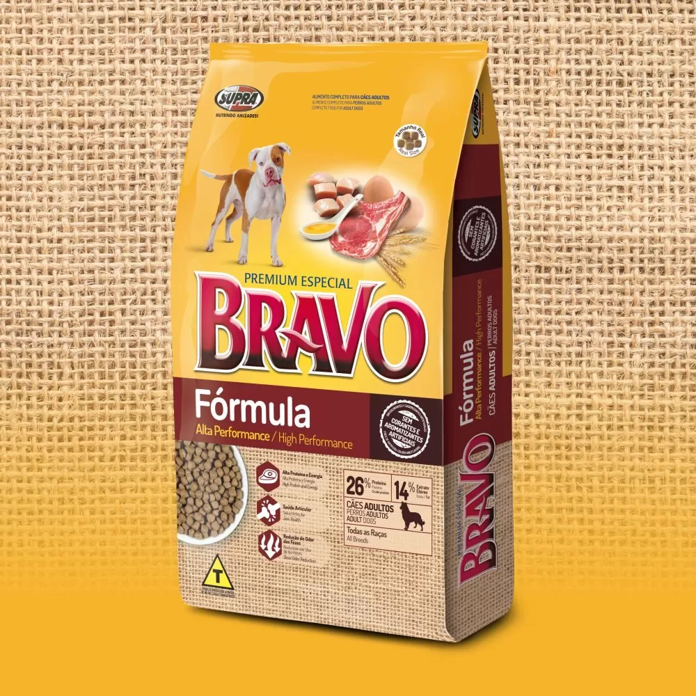 Ração Seca Bravo Fórmula Adulto para Cães Adultos de Todos os Tamanhos
