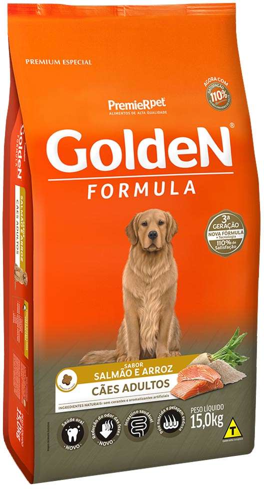 GoldeN Formula Cães Adultos Sabor Salmão e Arroz 15kg