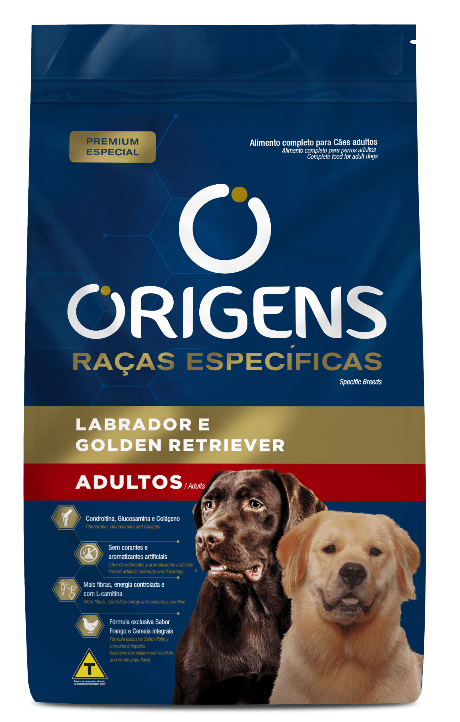 Origens Raças Específicas para Cães Adultos Labrador e Golden Retriever 15kg