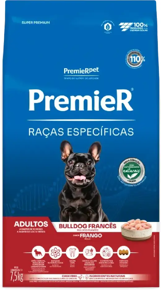 PremieR Raças Específicas para Bulldog Francês Adultos Sabor Frango 7,5kg