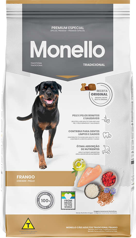 Ração Seca Monello Tradicional Frango para Cães Adultos