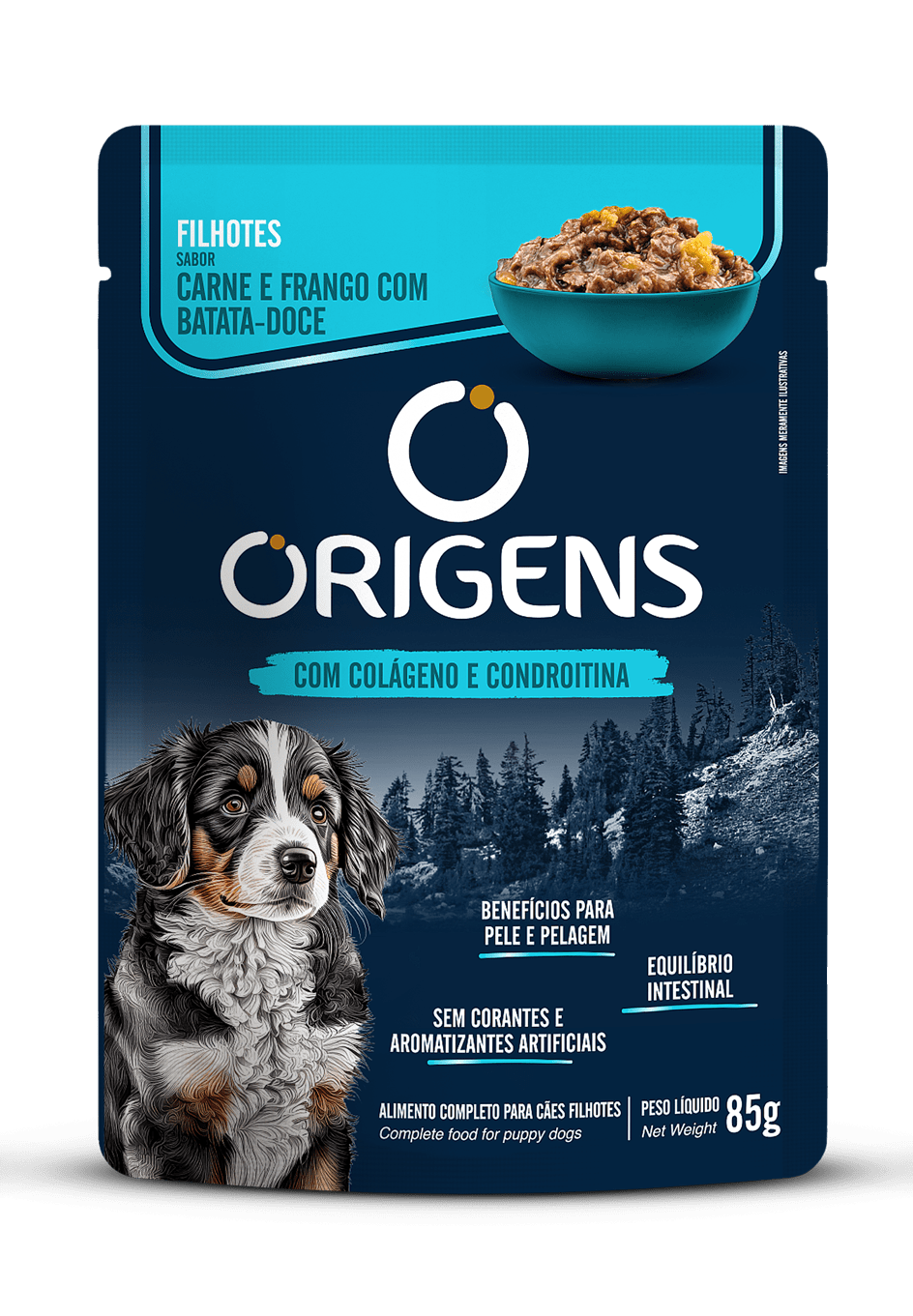 Sache Origens para Cães Filhotes Carne e Frango com Batata Doce 85g