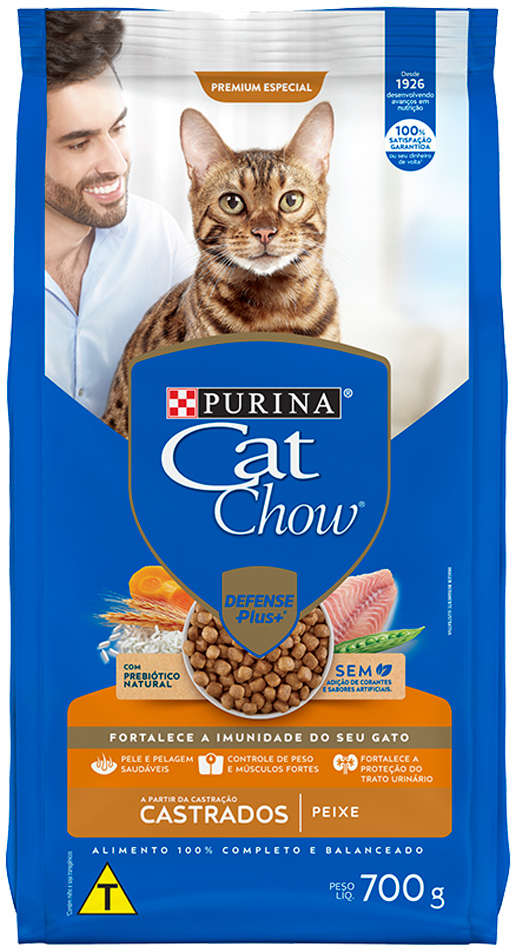 Ração Seca Nestlé Purina Cat Chow Peixe para Gatos Castrados