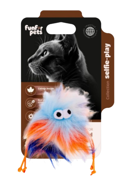 FUNCAT TOY FLUFFY BALL MONSTER RED