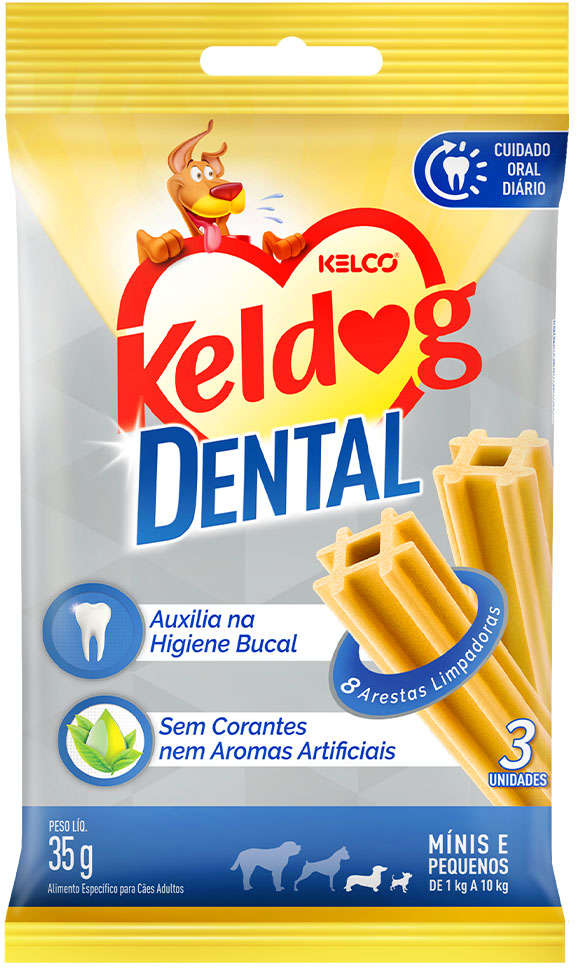 Petisco Keldog Dental para Cães Porte Mini e Pequeno