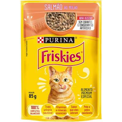 Ração Nestlé Purina Friskies Sachê Salmão ao Molho para Gatos