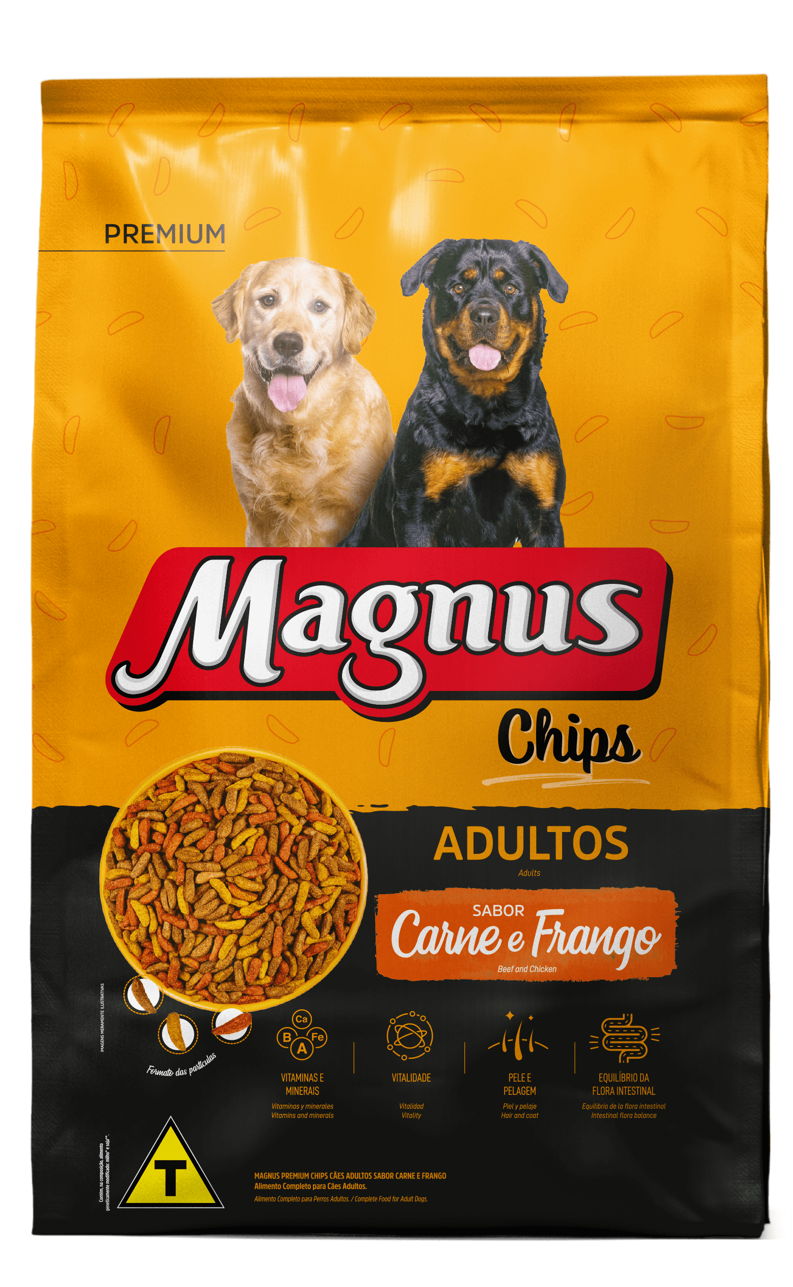 Magnus Chips para Cães Adultos Sabor Carne e Frango 20kg