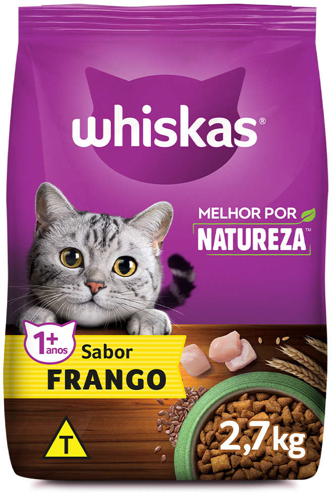Ração Whiskas Melhor Por Natureza Frango Gatos Adultos