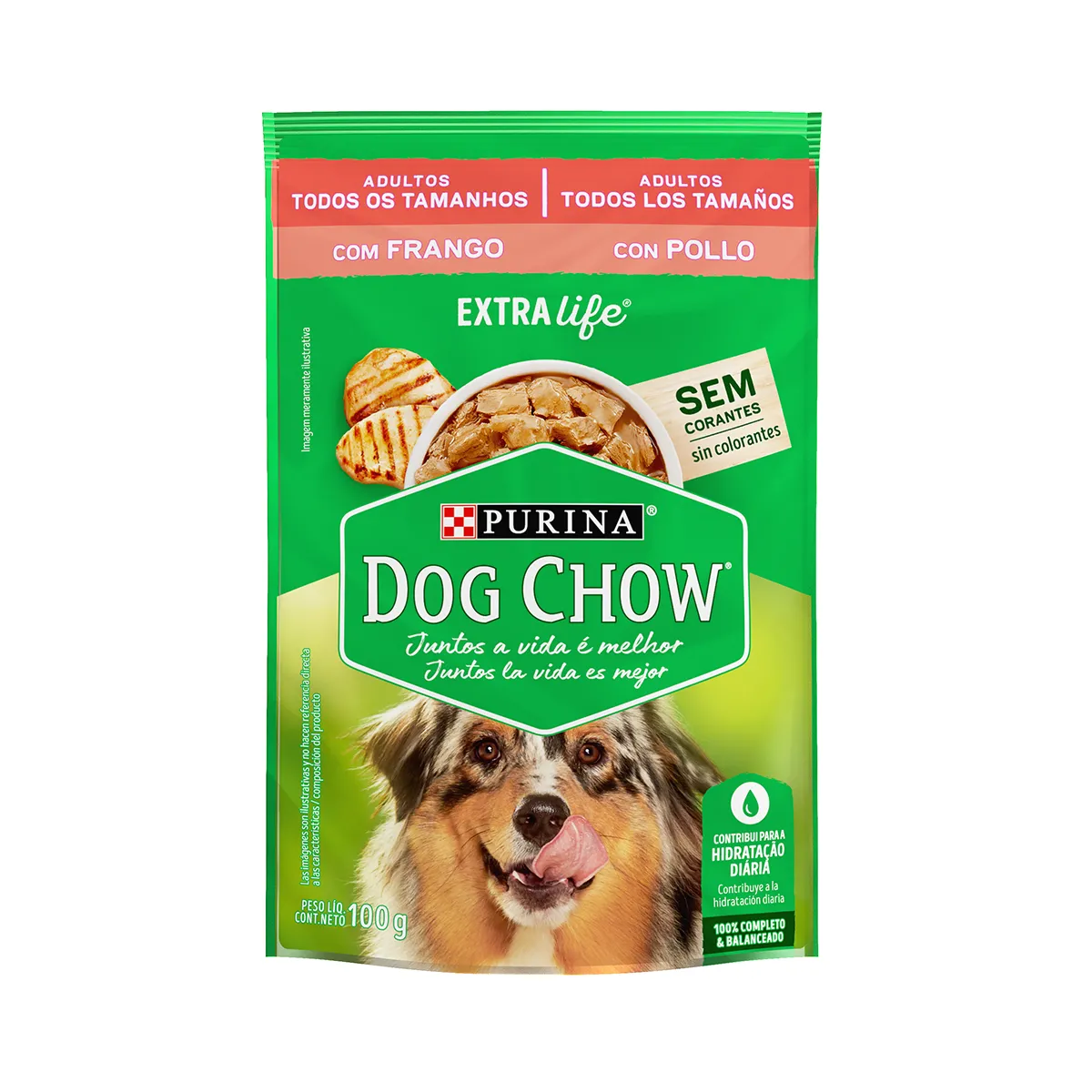 Ração Úmida Nestlé Purina Dog Chow Sachê Frango para Cães Adultos