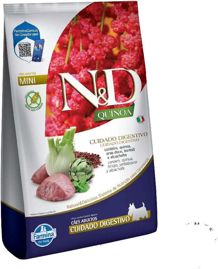 N&D Quinoa Digestion para Cães Adultos Porte Pequeno Cuidado Digestivo Sabor Cordeiro 2,5kg