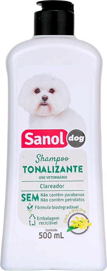 Shampoo Sanol Dog Tonalizante Pelos Claros
