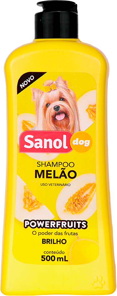 Shampoo Melão Sanol Dog Powerfruits Amarelo